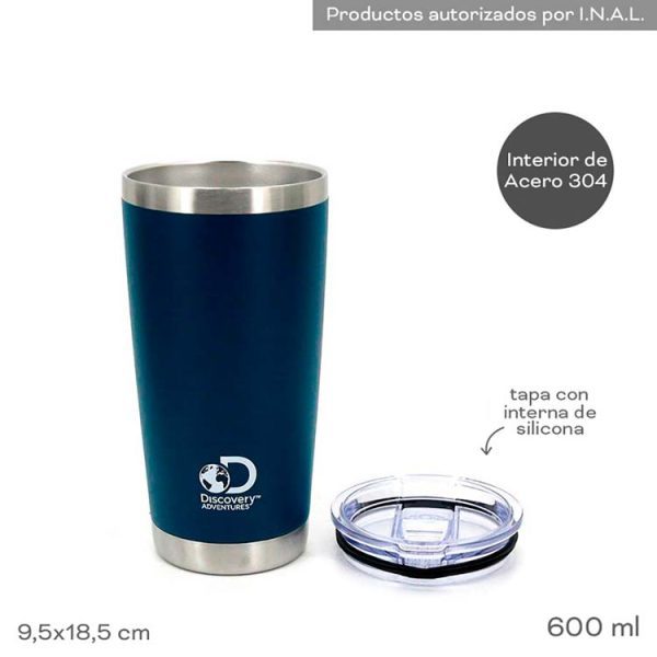 Vaso Termico Camping  Mediano con Tapa Discovery 14010